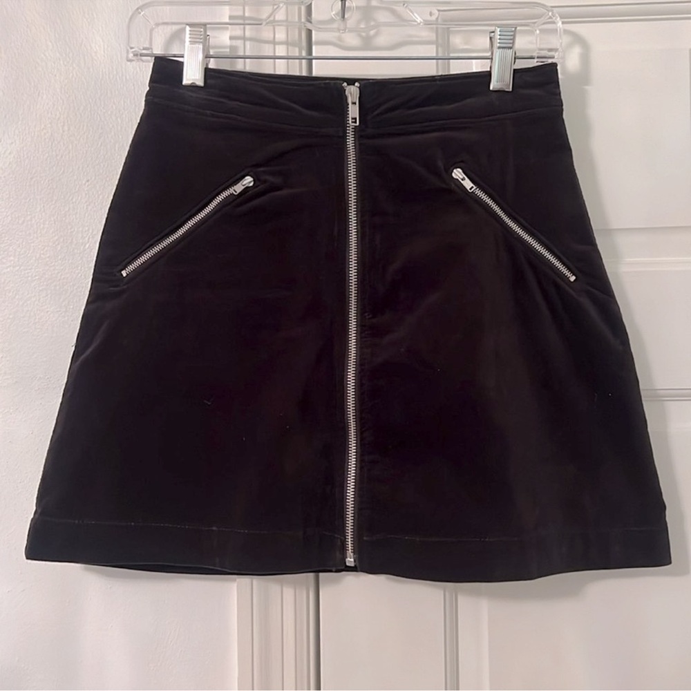 Black Velvet Mini Skirt